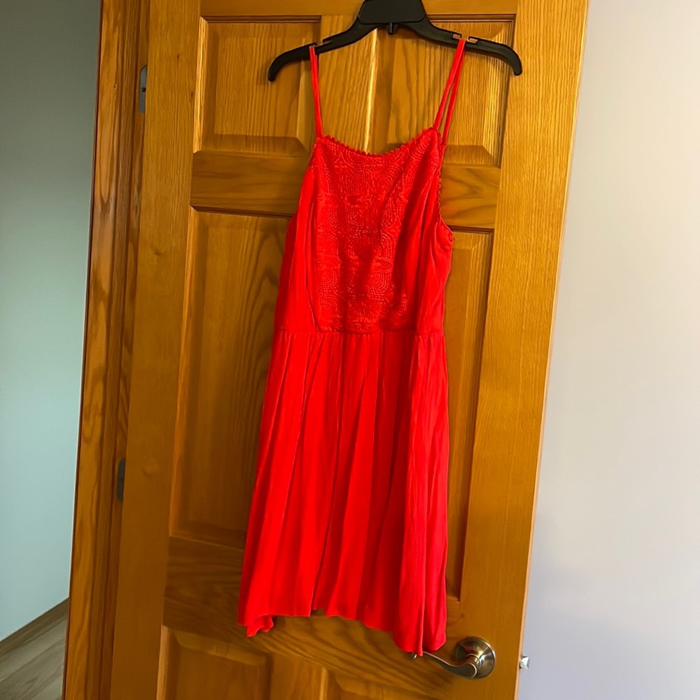 Red lace top sundress
